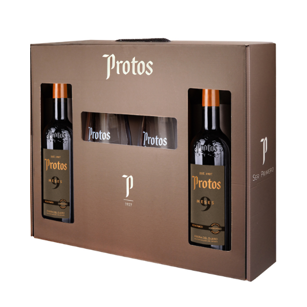 Pack - Estuche Protos 9 de 2 botellas + 2 copas